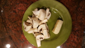Shrooms and a chunk of Asiago