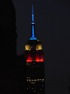 Empire State Building, all dressed up for Memorial Day