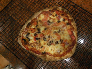 Cheese, with red onion, red pepper, and olives